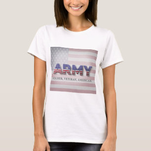 T-shirt Armée "Soldat, Vétéran, Américain"