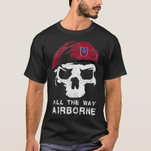 T-shirt Armée vintage 82e Airborne Tout le chemin Skull Ma