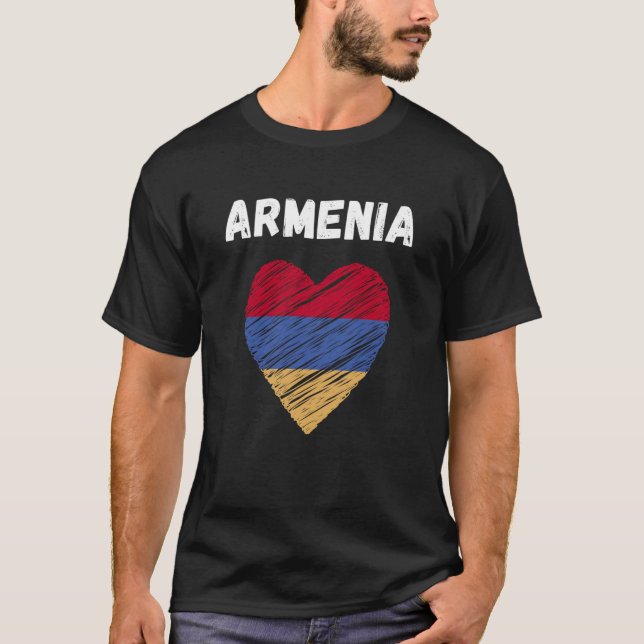 T-shirt Armenia Flag Holiday Armenia Heart Armenian Flag (Devant)