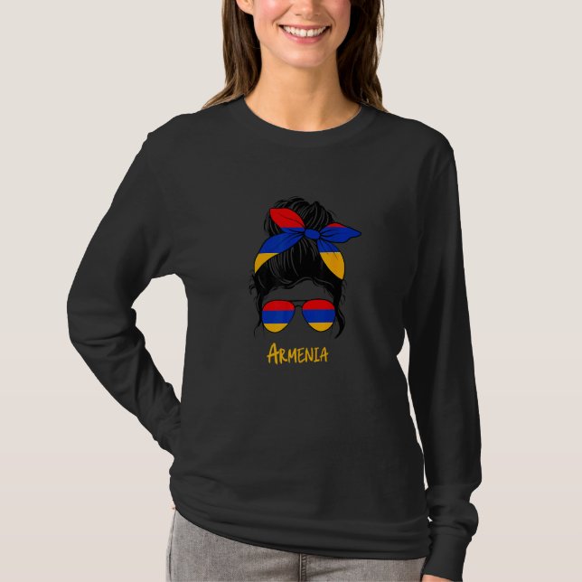 T-shirt Armenia Girl Armenian girl Armenia woman flag  2 (Devant)