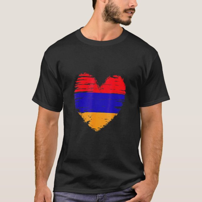 T-shirt Armenia Heart Armenian Flag Armenian Pride (Devant)