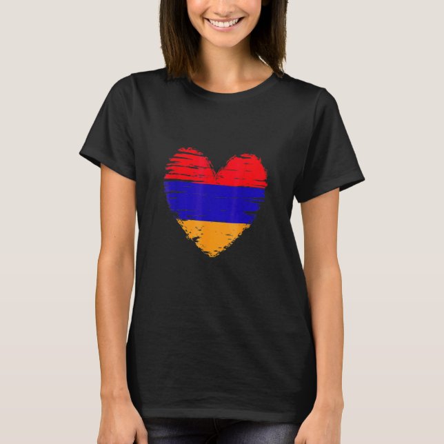 T-shirt Armenia Heart Armenian Flag Armenian Pride (Devant)