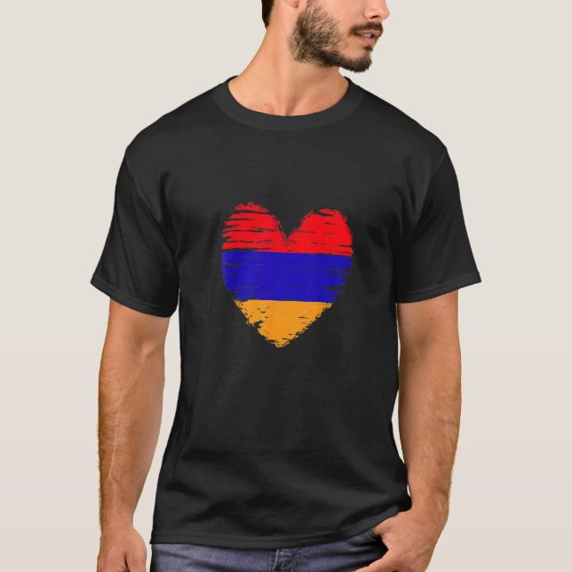 T-shirt Armenia Heart Armenian Flag Armenian Pride   (Devant)