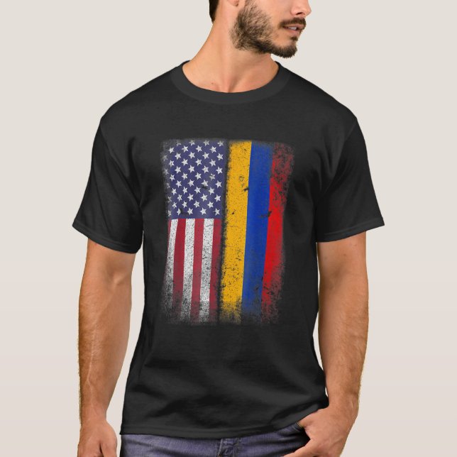 T-shirt Armenian American Flag Armenia Usa (Devant)