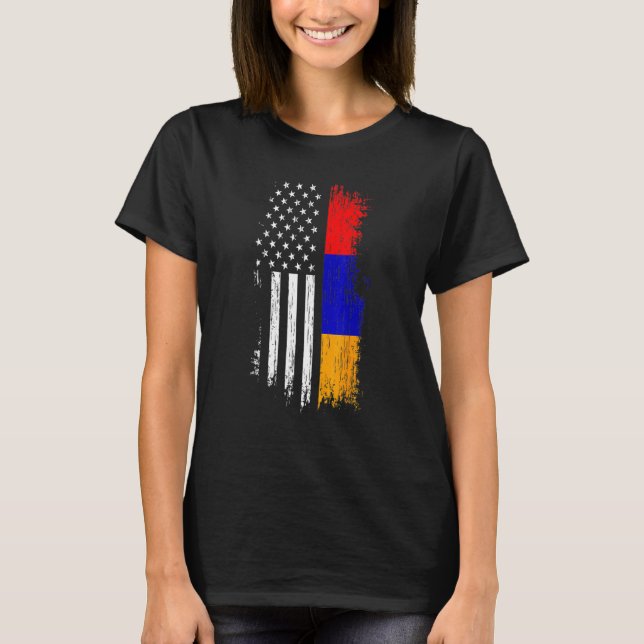 T-shirt Armenian American Flag   Pride Armenia USA Tees (Devant)