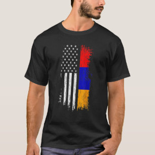 T-shirt Arménie American Flag Pride Arménie États-Unis Tee
