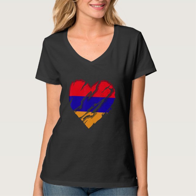 T-shirt Arménie Coeur drapeau arménien Fierté arménienne (Devant)