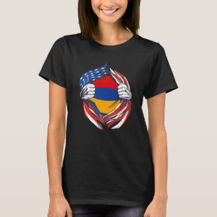 T-shirt Arménie Drapeau Américain Fier de Mon Héritag Armé