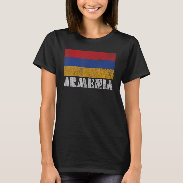 T-shirt Arménie Drapeau Vintage Pays Souvenir (Devant)