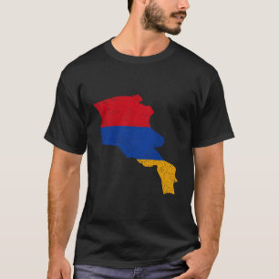 T-shirt Arménie Pays Distorti D'Un Drapeau Arménien