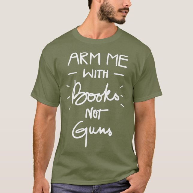 T-shirt Armer-moi avec des livres pas des armes Orange pou (Devant)