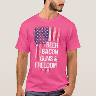 T-shirt Armes À Bière Bacon Et Chemise De Liberté - Appa P
