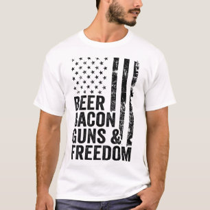 T-shirt Armes à bières et ampoules; Liberté _ Drapeau Usa 