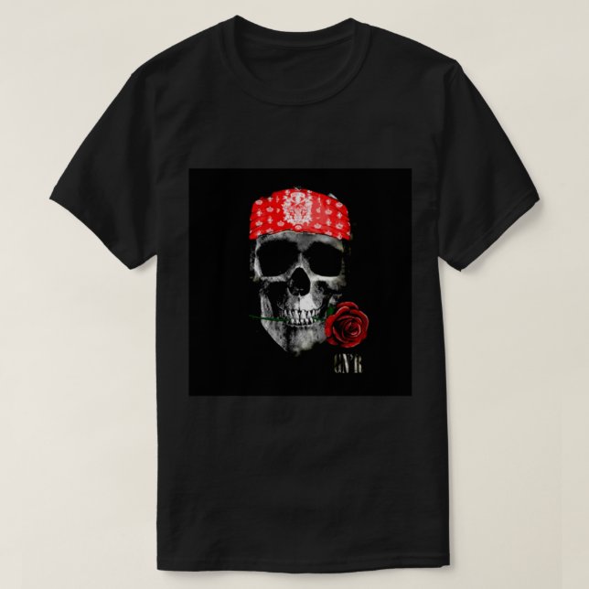 T-shirt Armes à crâne N roses Populaires (Design devant)