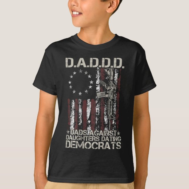 T-shirt Armes à feu contre filles Dating Democrats (sur Ba (Devant)