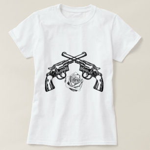 T-shirt armes à feu et roses