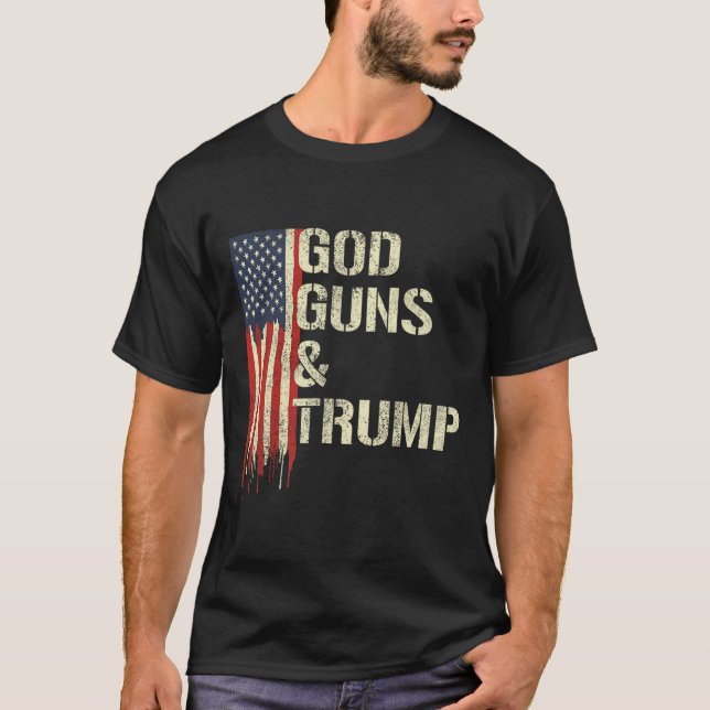 T-shirt Armes À Feu Et Trump I 2e Amendement Trump Drapeau (Devant)