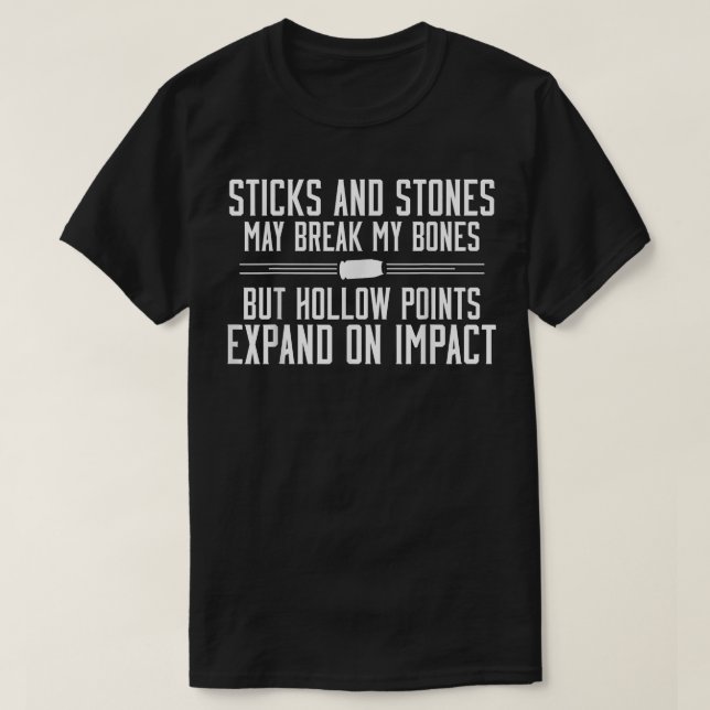 T-shirt Armes, Bâtons et Pierres, Points creux (Design devant)