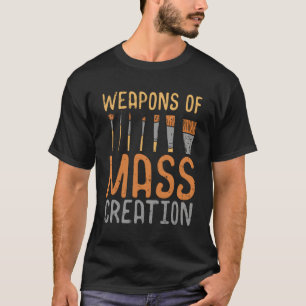 T-shirt Armes De Création De Masse Peinture Brosses Artist