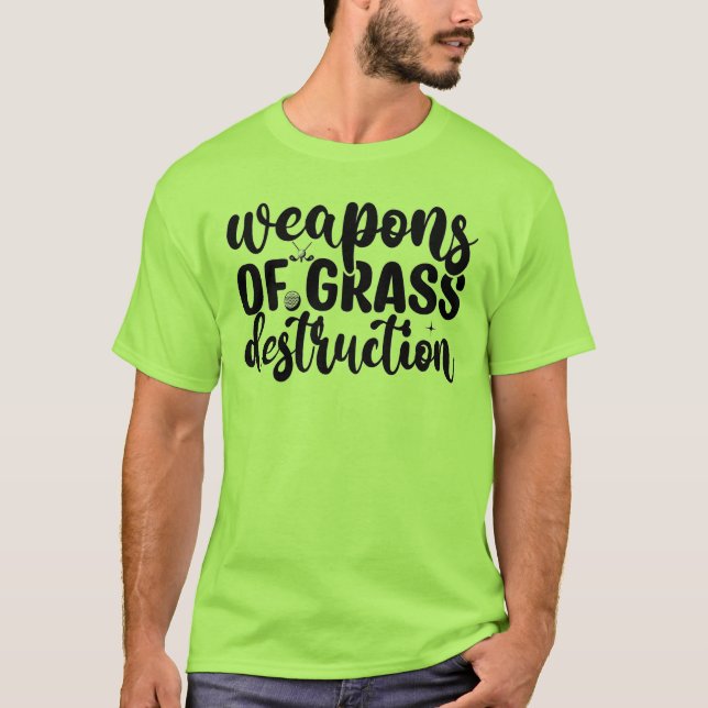 T-shirt Armes de destruction d'herbe ; typographie du golf (Devant)