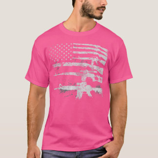 T-shirt Armes Usa Armes Drapeau Rifles Stripes Militaire 2