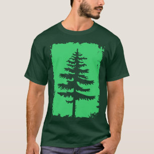 T-shirt Armoire vintage en silhouette de conifères verts