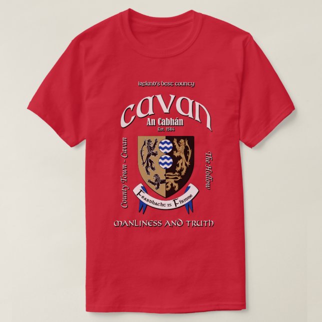 T-shirt Armoiries de Cavan Ireland Irish Crest (Design devant)