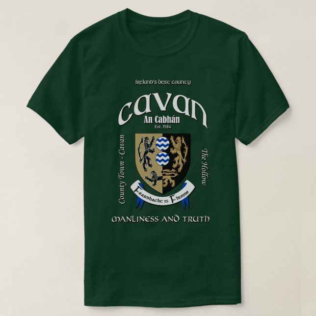 T-shirt Armoiries de Cavan Ireland Irish Crest (Design devant)