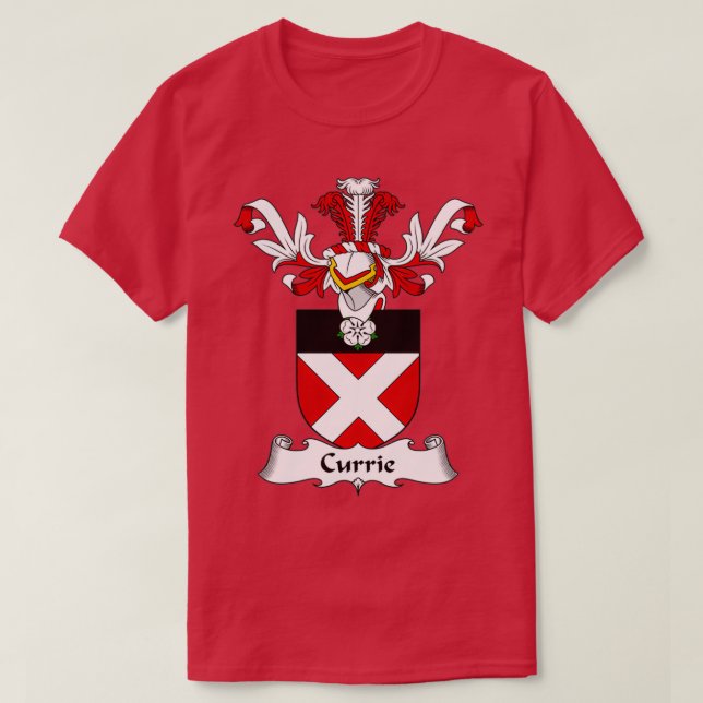 T-shirt Armoiries de Currie Armoiries de la famille Crest (Design devant)