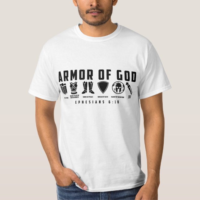 T-shirt Armoiries de Dieu Éphésiens 6:10 (Devant)