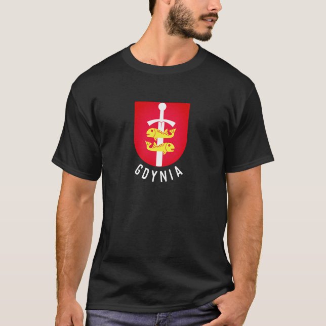 T-shirt Armoiries de Gdynia, Pologne (Devant)