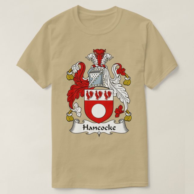 T-shirt Armoiries de Hancocke Armoiries de famille Crest (Design devant)