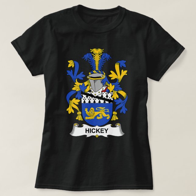 T-shirt Armoiries de Hickey Armoiries de la famille  (Design devant)