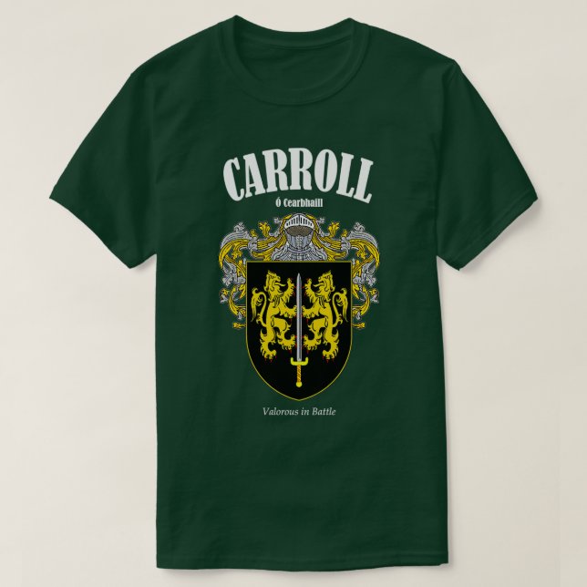 T-shirt Armoiries de la famille Carroll Traduction et sign (Design devant)