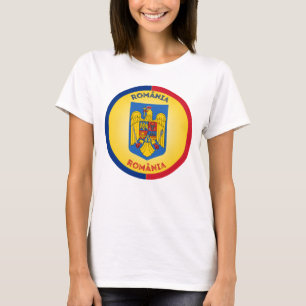 T-shirt Armoiries de la Roumanie Forme de Cercle