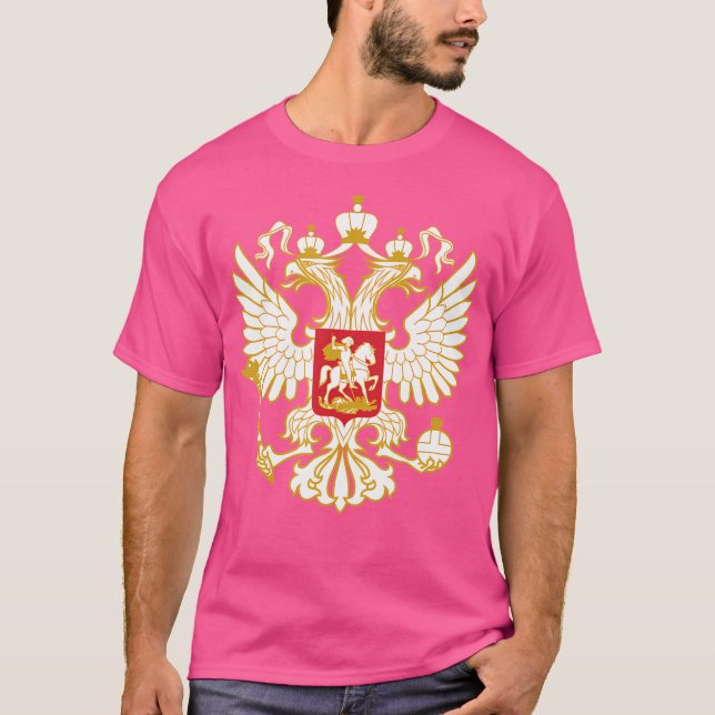 T-shirt Armoiries De L'Aigle Russe Drapeau Russe (Devant)