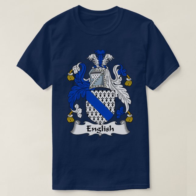 T-shirt Armoiries de l'anglais Famille Crest (Design devant)
