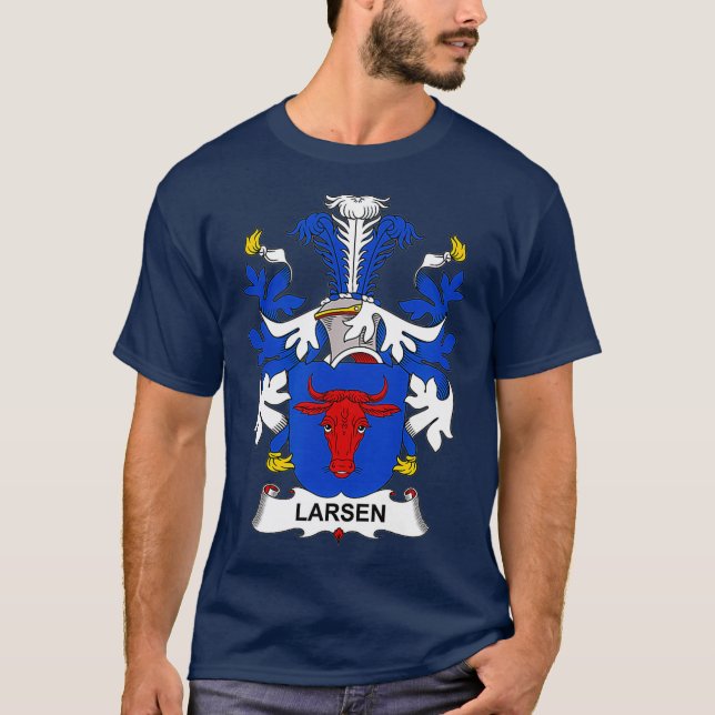 T-shirt Armoiries de Larsen Armoiries de la famille Crest (Devant)