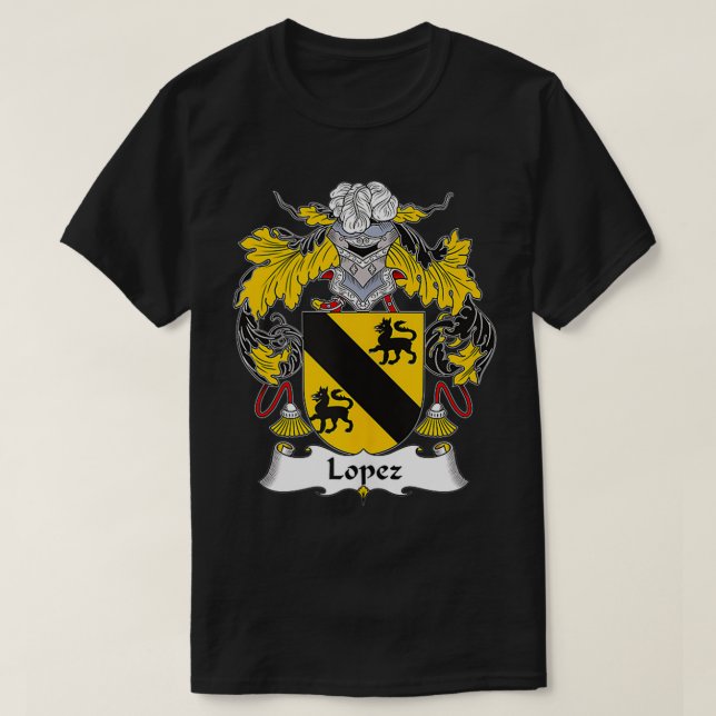 T-shirt Armoiries de Lopez Armoiries de la famille Crest  (Design devant)