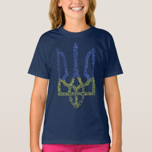 T-shirt Armoiries de l'Ukraine trident motif de la spirale