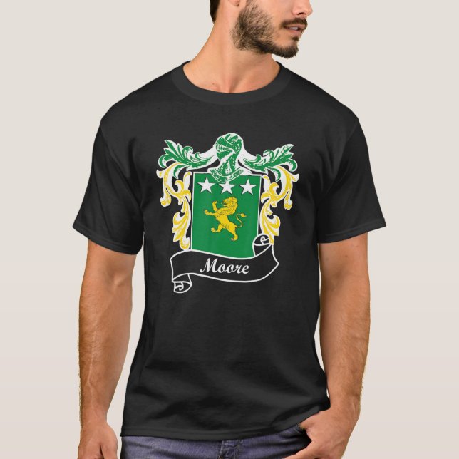 T-shirt Armoiries de Moore Nom Nom Famille Crest (Devant)