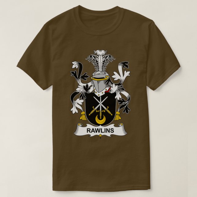 T-shirt Armoiries de Rawlins Armoiries de la famille Crest (Design devant)