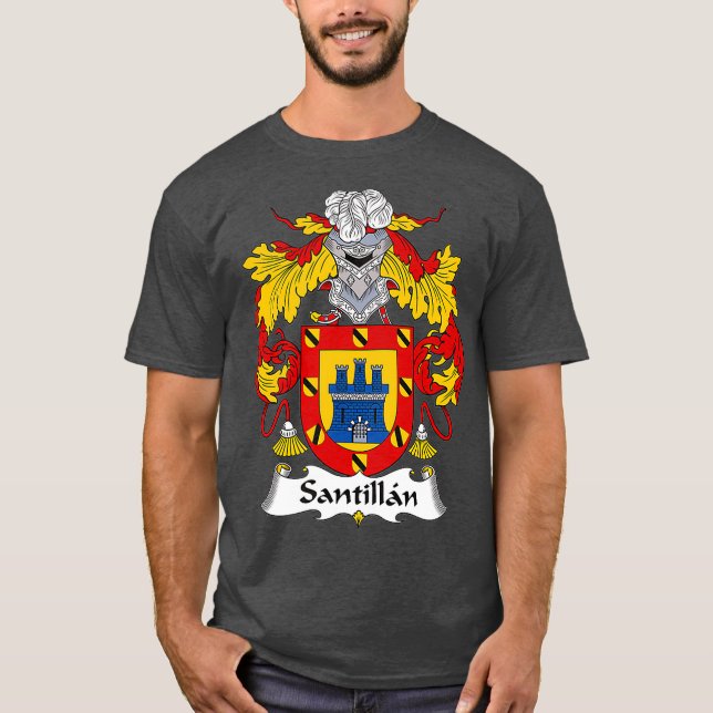 T-shirt Armoiries de Santillan Crest de la famille (Devant)