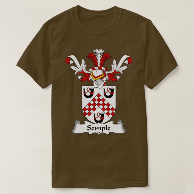 T-shirt Armoiries de Semple Crest de famille (Design devant)