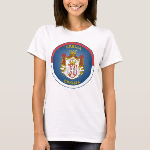 T-shirt Armoiries de Serbie de forme circulaire