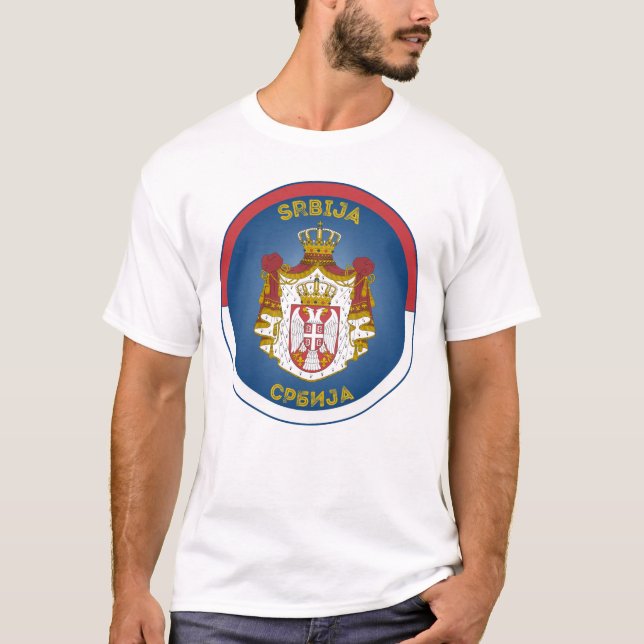 T-shirt Armoiries de Serbie de forme circulaire  (Devant)