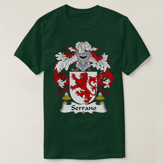T-shirt Armoiries de Serrano Armoiries de la famille Crest (Design devant)