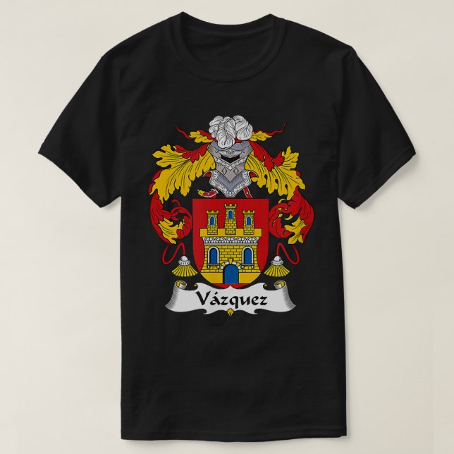 T-shirt Armoiries de Vazquez, crête de famille  (Design devant)