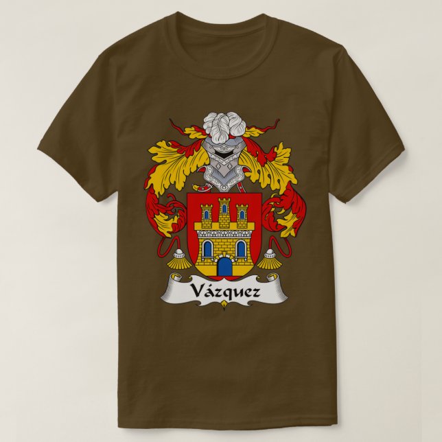 T-shirt Armoiries de Vazquez, crête de famille (Design devant)