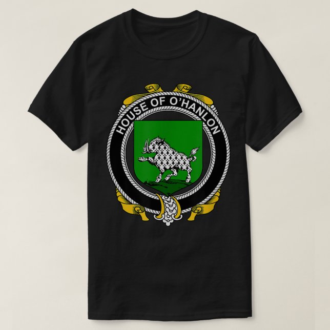 T-shirt Armoiries d'O'Hanlon Armoiries de la famille Crest (Design devant)